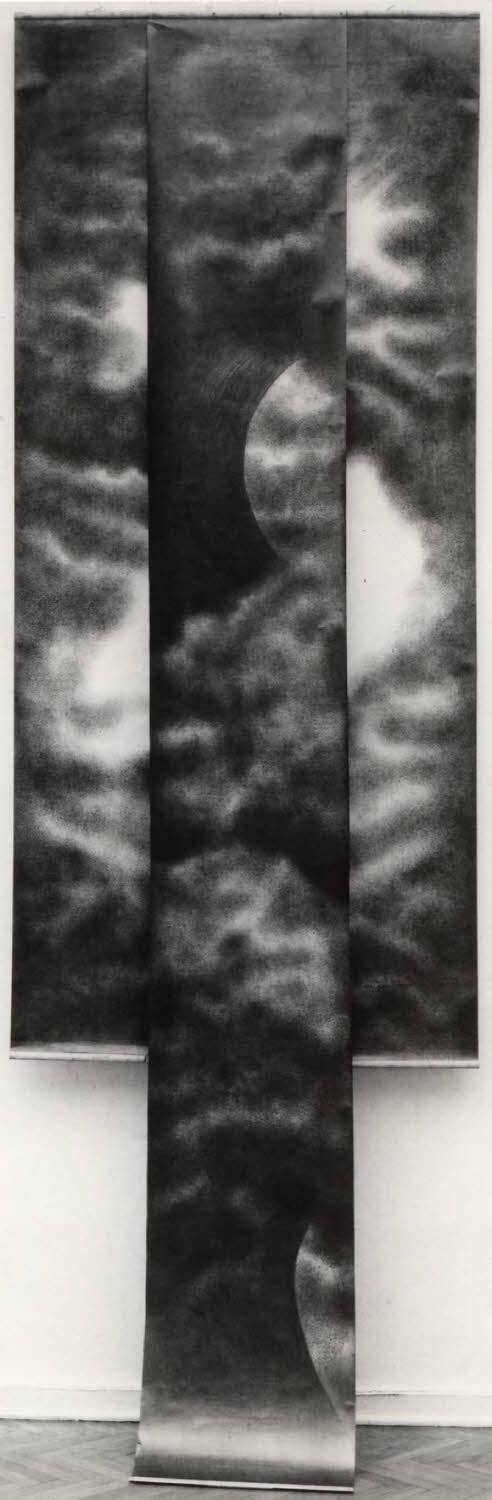 7 Whirlwind from Habitat, 1993, graphite on texture paper, 217x71 inches
