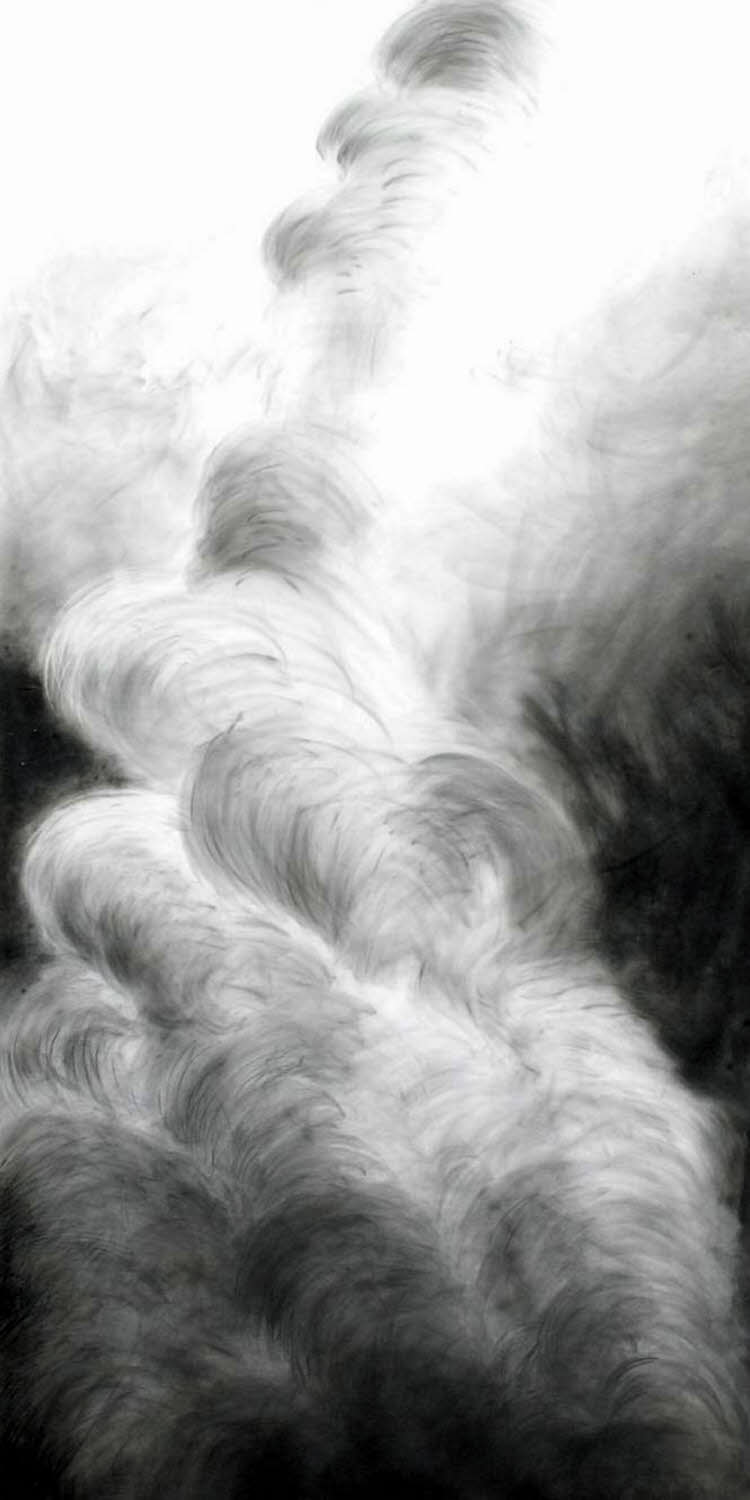 Above Around 1, 2005, graphite on synthetic paper, 52x26 inches