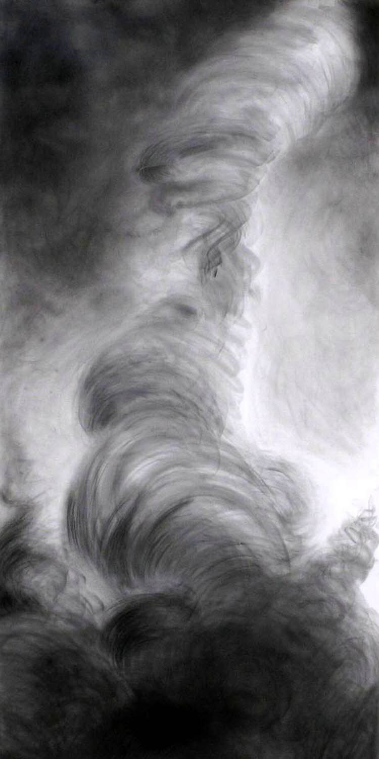 Above Around 3, 2005, graphite on synthetic paper, 52x26 inches