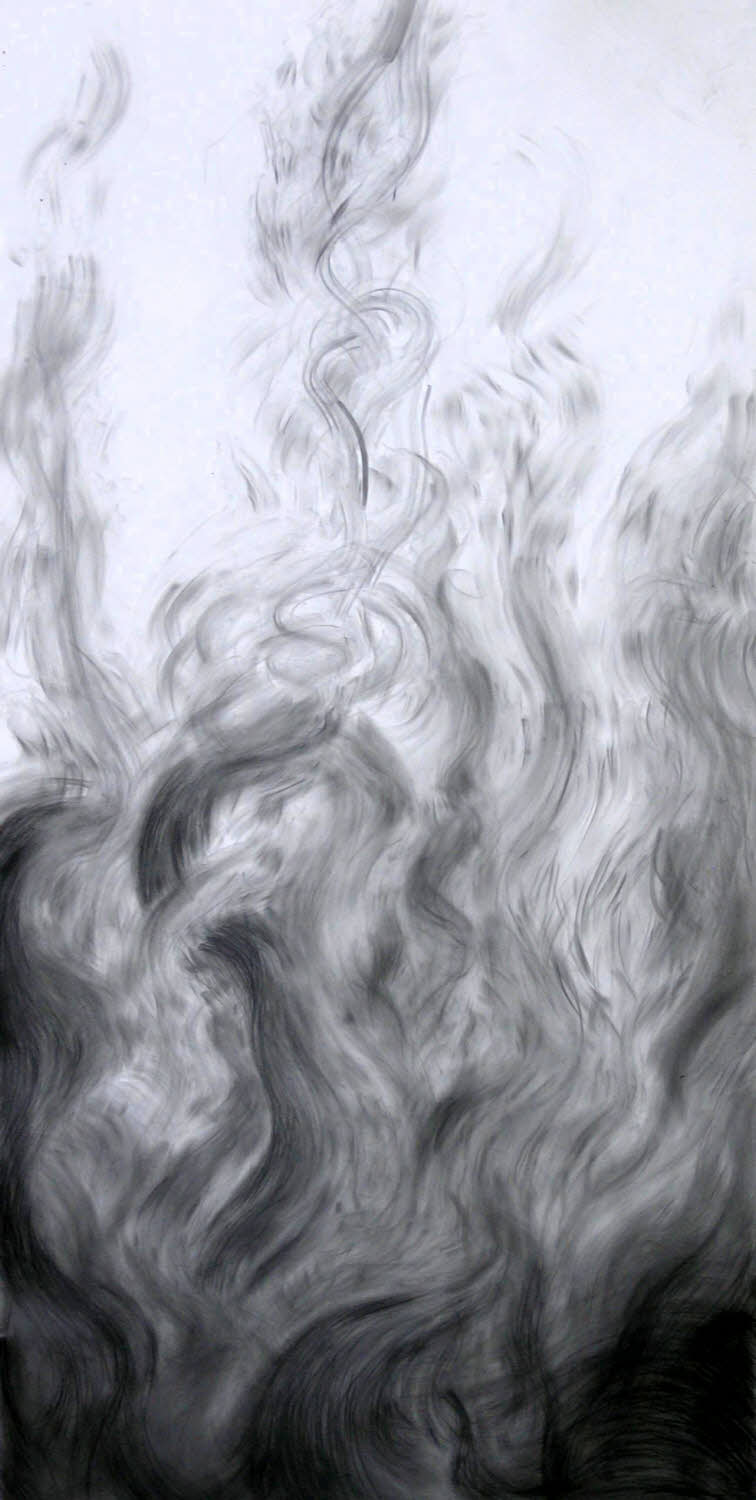 Above Around 6, 2005, graphite on synthetic paper, 52x26 inches