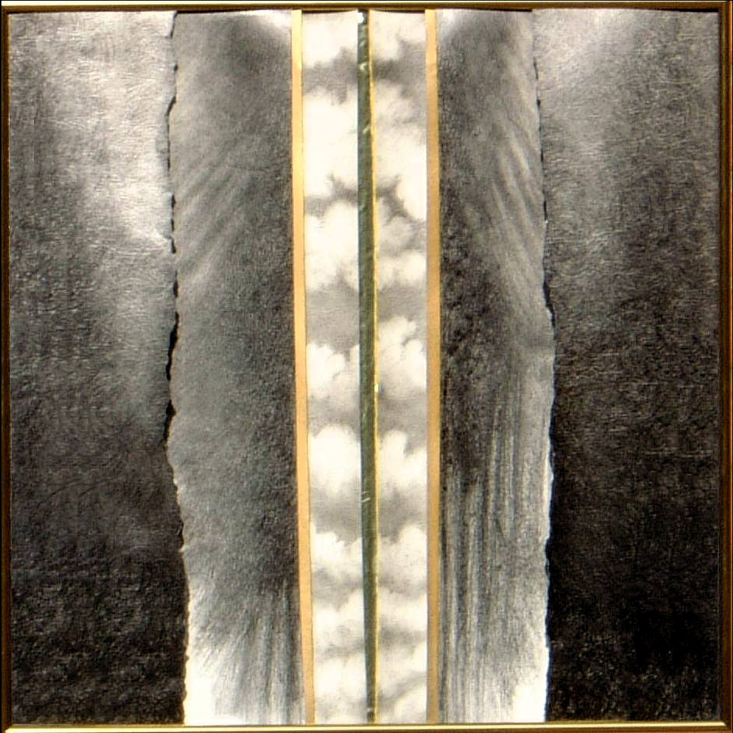 Gold III, 2001, graphite on torn paper, collage, 20x20 inches