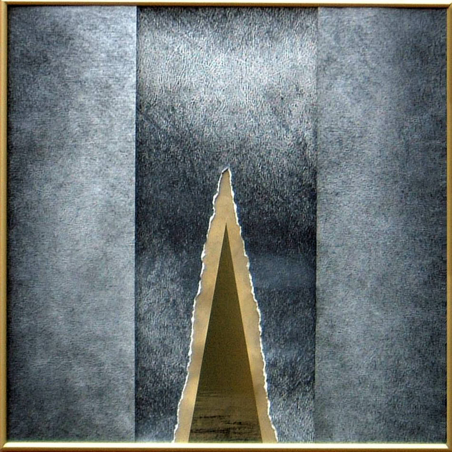 Gold IV, 2001, graphite on torn paper, collage, 20x20 inches