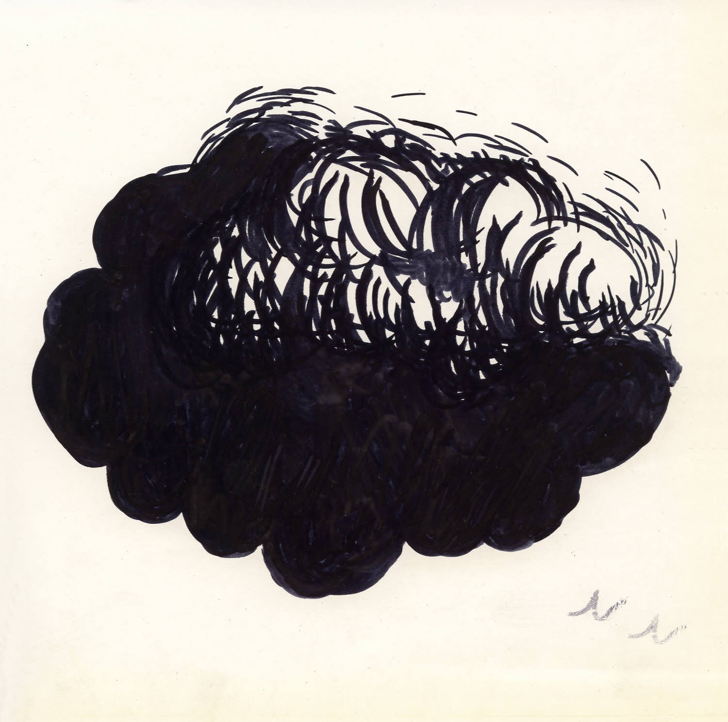 Overcloud, 2005, ink on texture paper, 7.5x7.6 inches