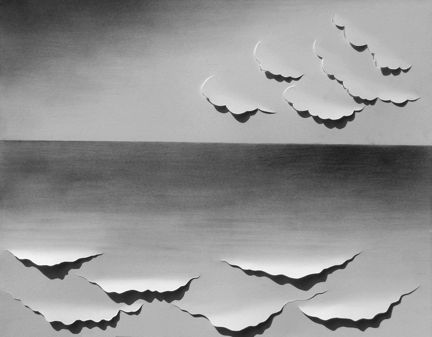 Sea 4, 2007, graphite on cut paper, 11x14 inches