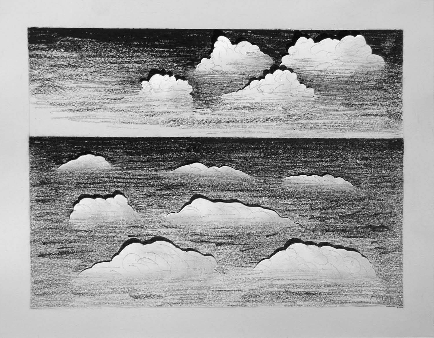 Sea 6, 2007, graphite on cut paper, 11x14 inches