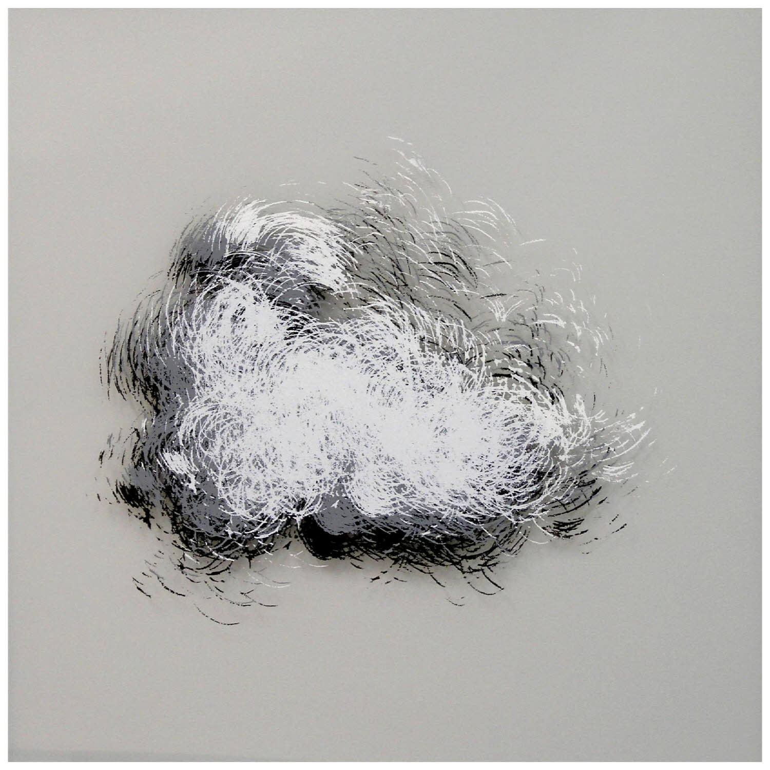 White Gray Black, 2005, silkscreen print on glass, 20x20 inches